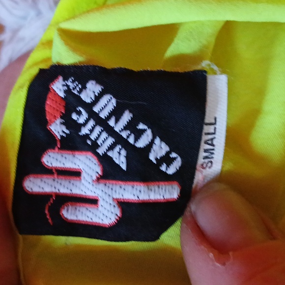 VINTAGE 80s running crop, zip-up, size small WHITE CACTUS BRAND (RARE) - Picture 4 of 4